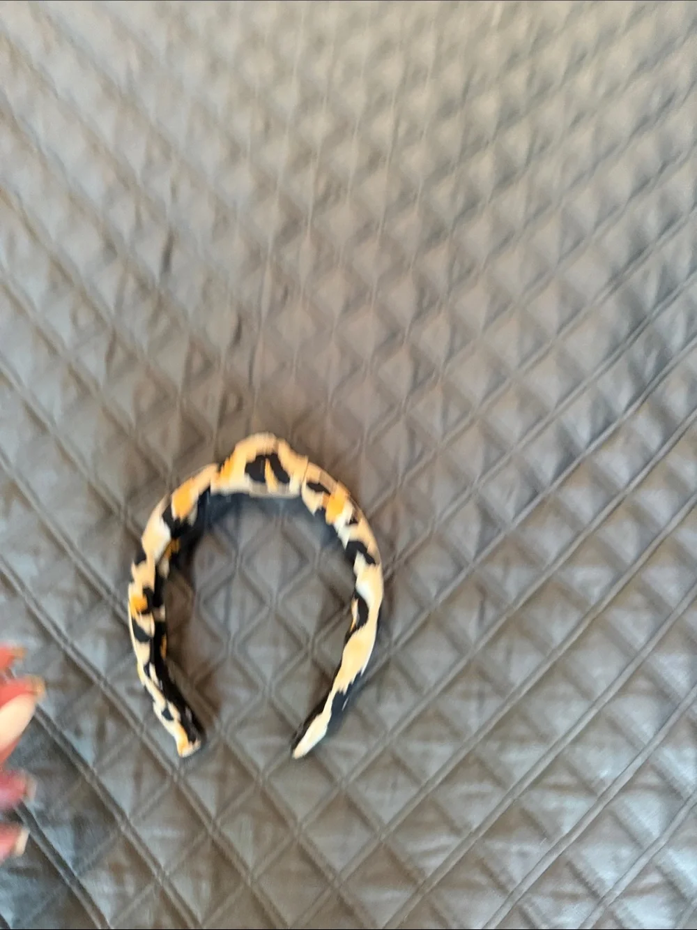 Lele Sadoughi Black and Mustard Leopard Knotted Headband